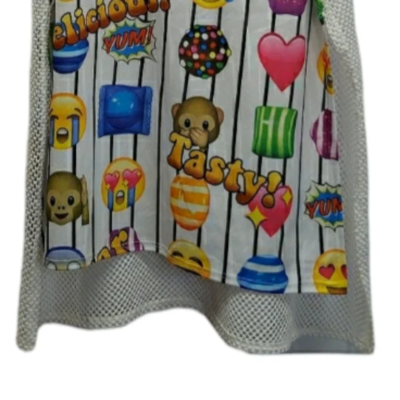 Candy Crush Emoji Sleeveless Tunic with Mesh Back - K-Pop Style - (fits S - M) - Picture 4 of 8